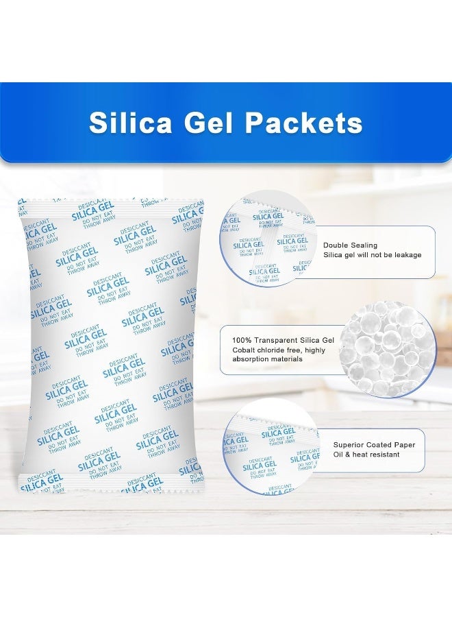 Royal Apex Royal Apex 50g Pkt Highly Moisture Absorbing Reusable Blue Pure Silica Gel, Non-toxic Desiccant Damp Dehumidifier Drypack for Room Kitchen Clothes Storage Bags Camera Electronic Gun (50g x 10 Pkts)  - Image 3