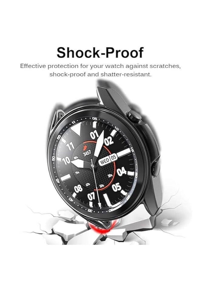 ELMO3EZZ Case Compatible with Samsung Galaxy Watch 3 45mm Case All-Around Screen Protector Watch Soft TPU Shockproof Cover Slim Guard Thin Bumper Shell Protector (Black) - Image 4