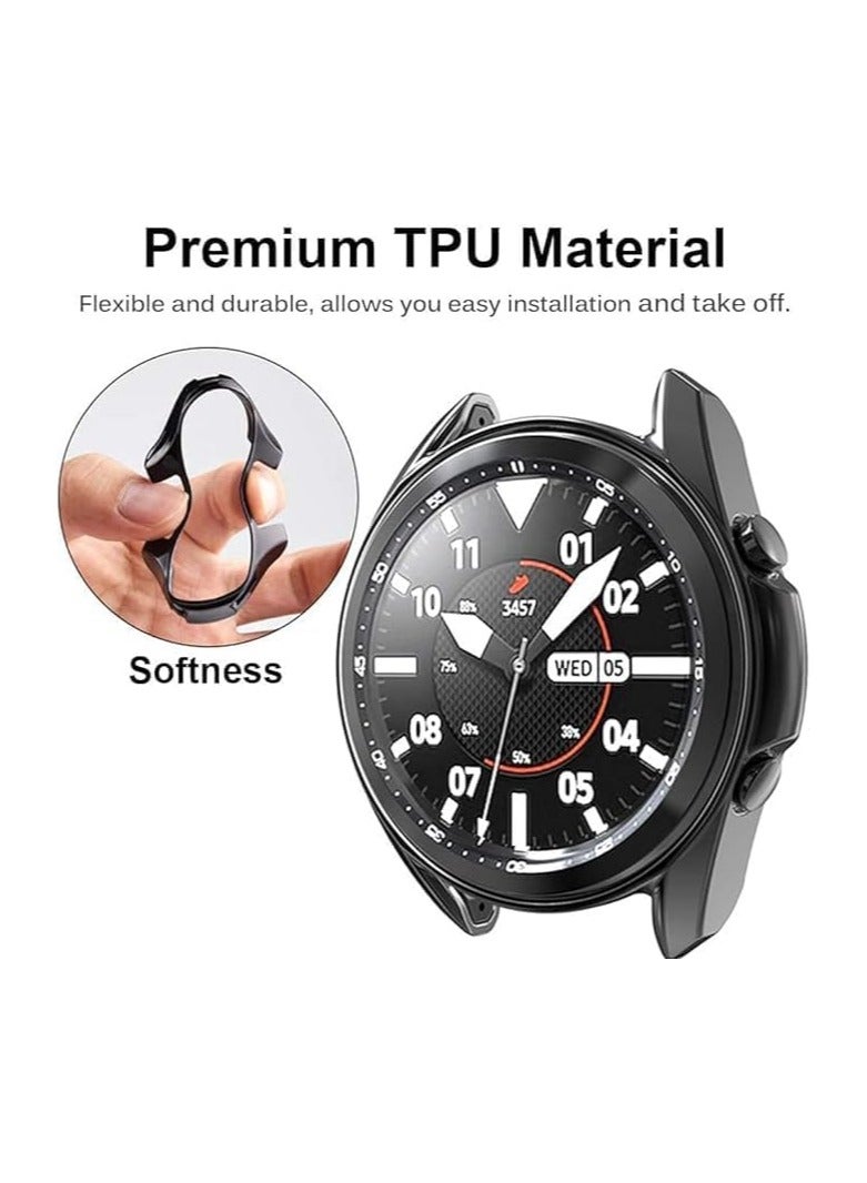 ELMO3EZZ Case Compatible with Samsung Galaxy Watch 3 45mm Case All-Around Screen Protector Watch Soft TPU Shockproof Cover Slim Guard Thin Bumper Shell Protector (Black) - Image 5