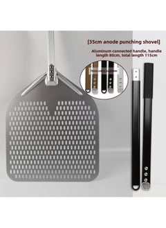 Daily Use Kitchen Utensils/pizza Shovel/pizza Shovel Stainless Steel Pizza Cutter Handle For Easy Slicing Serving-Specifications:35cm Square Anode Punching Shovel +80cm Connecting Alloy Handle With Carton