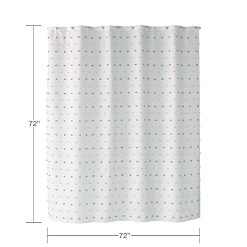 SKL Home Colorful Dot Fabric Shower Curtain, Aqua 72"x72" - Image 4
