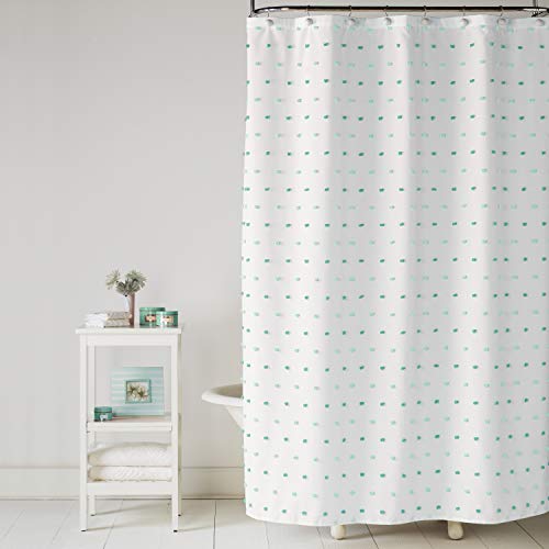 SKL Home Colorful Dot Fabric Shower Curtain, Aqua 72"x72" - Image 2