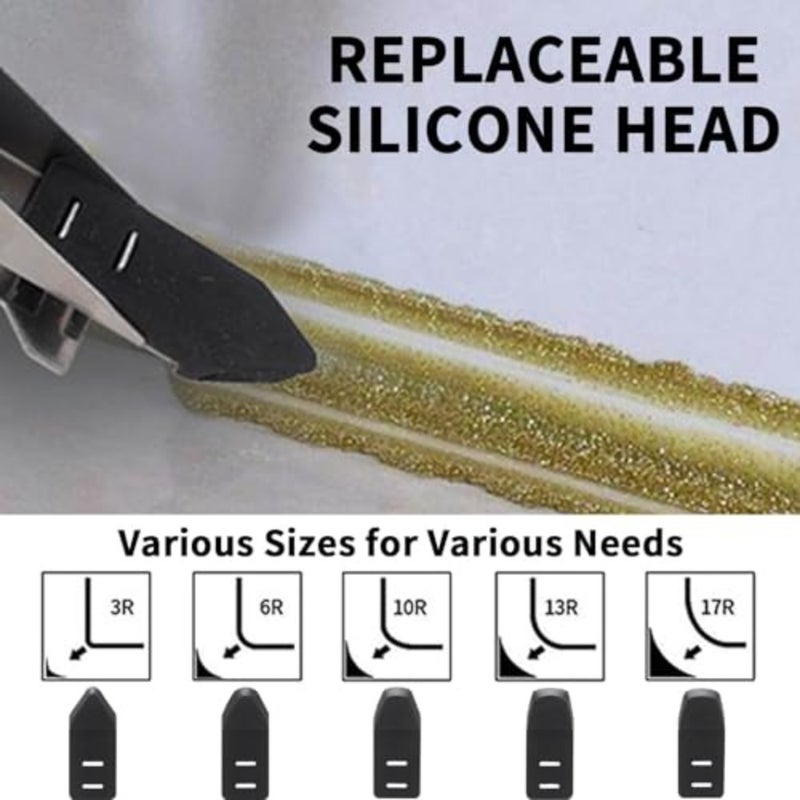 Silicone Caulking Tools, 4 in 1 Silicone Caulk Remover Tool Kit, Stainless Steel Sealant Finishing Smoothing Removal Grout Scraper Tools for Bathroom, Kitchen, Floor, Window, Sink Joint, Frames Seal - Image 4