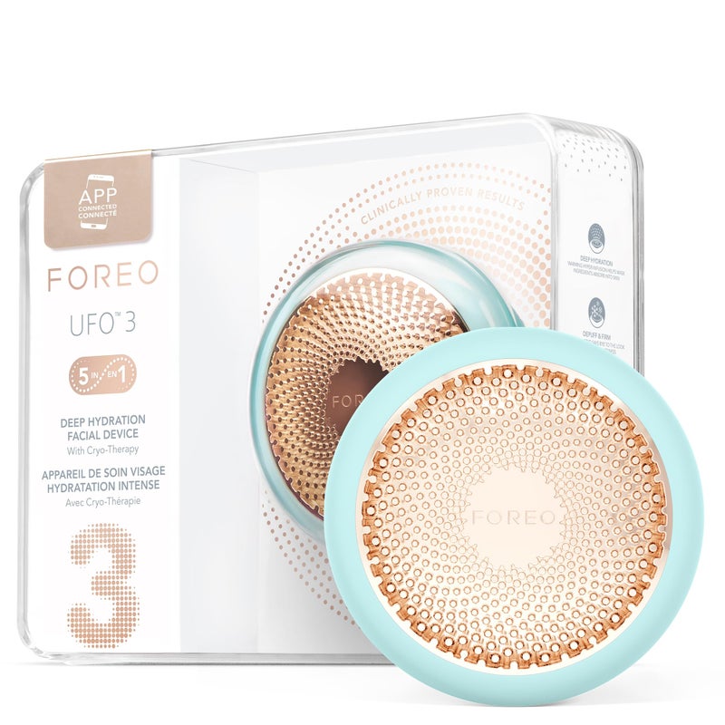 FOREO UFO 3 Deep Face Moisturiser 5in1 Facial Spa Red Light Warming Cooling Face Massage Anti Aging Face Mask Skin Care Arctic Blue