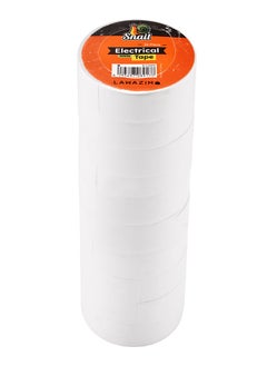 LAWAZIM Snail Electrical Tape - 10 Piece White - Strong Adhesive, Weather Resistant, Stretchable, and Easy to Tear Insulation Tape - Ideal for Wiring, Repairs, Automotive, DIY, and Multipurpose Use  - Image 1