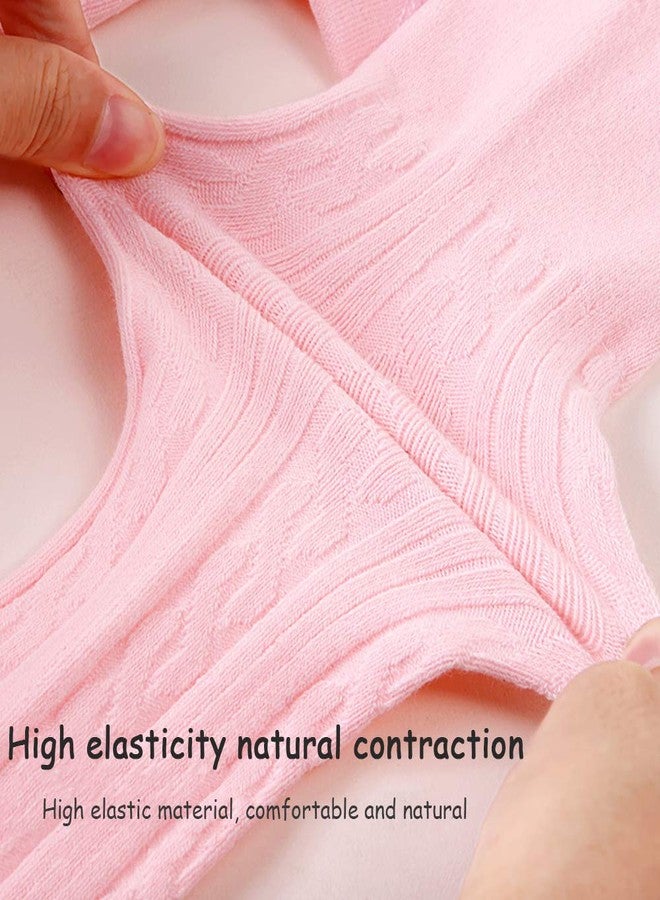 techcity Baby Toddler Girls Tights Seamless Cable Knit Cotton Leggings Pants Stockings for Infant Baby Girl (Pink, 3-12 Months) - Image 3