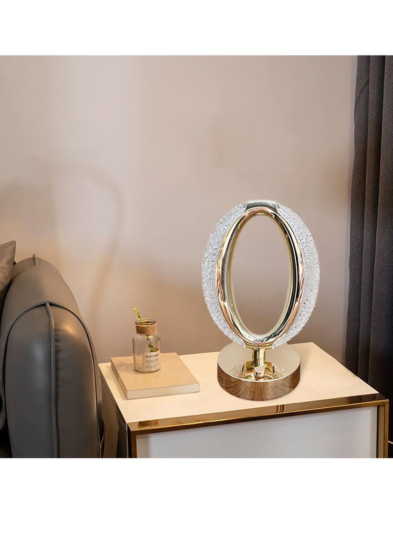 ELTRAZONE "ELTRAZONE Crystal Diamond Table Lamp – Round Oval Nightlight with Type-C Charging and Tricolor Dimming" - Image 2