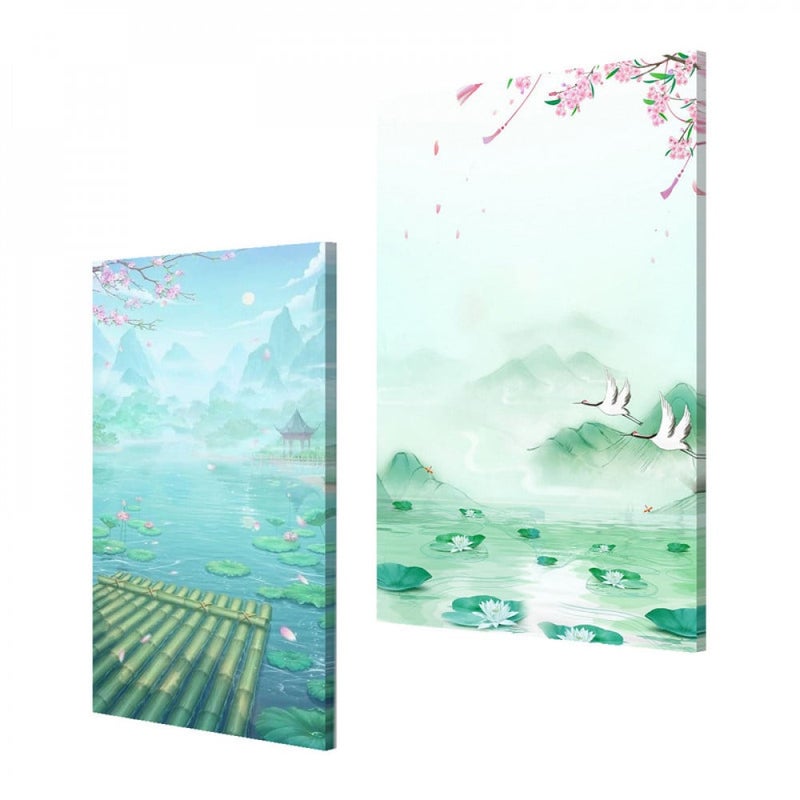 Marktna Double canvas painting with a nature design, total size 100 x 70 cm - Image 2