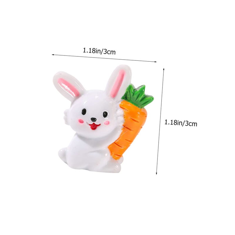8Pcs Realistic Miniature Rabbit Figurines Stuffed Bunny Statue For Car Home Decor - Image 3