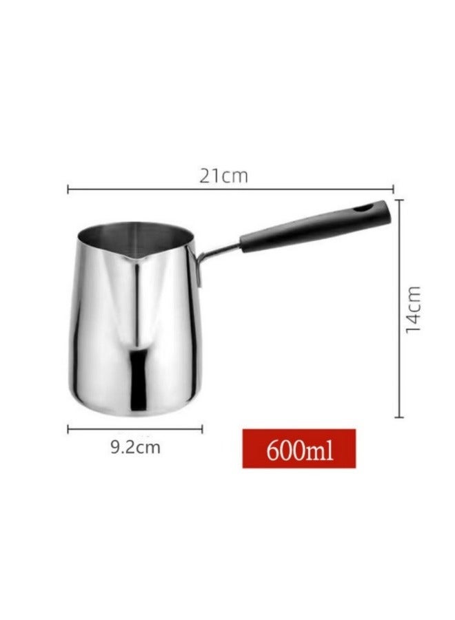 600ML/20oz Turkish Coffee Pot 304 Stainless Steel Coffee and er Warmer Premium Milk Warmer and Milk Pot with Spout - Image 2