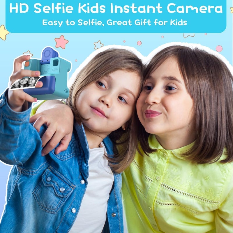 Kids Camera Instant Print and Dinosaur Toddler Digital Camera, FHD Selfie Digital Video Cameras, Christmas Birthday Gifts for Girl Boys 3-12 Years Old - Image 4