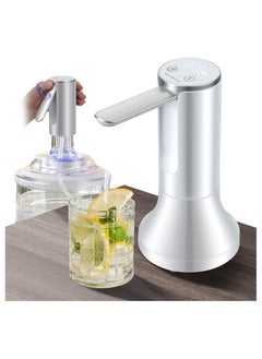 2-in-1 5-gallon collapsible bottle water dispenser, portable electric countertop pump with base, smart touchscreen drinking water pump with USB charging and auto shut-off for home office