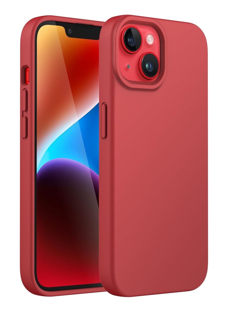 DUSALA iPhone 14 Case, Liquid Silicone Phone Case for iPhone 14 6.1 Inch, Colorful Silky-Soft Protective Cover (Red) - Image 1