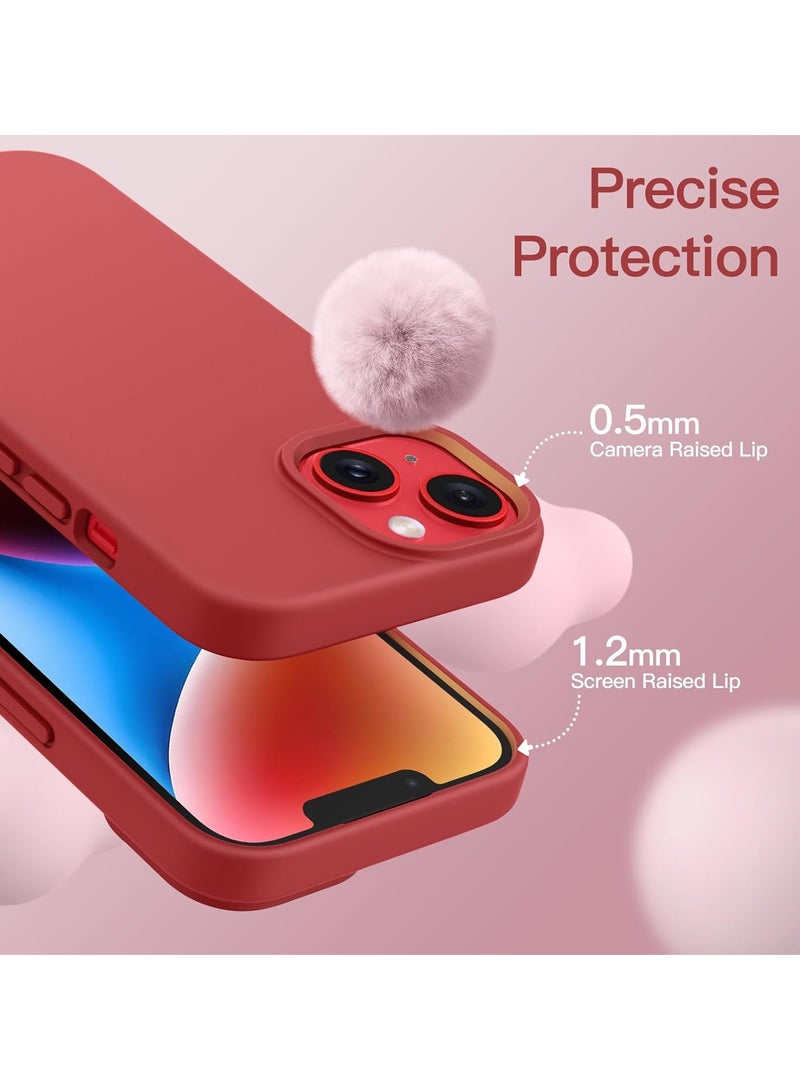 DUSALA iPhone 14 Case, Liquid Silicone Phone Case for iPhone 14 6.1 Inch, Colorful Silky-Soft Protective Cover (Red) - Image 3