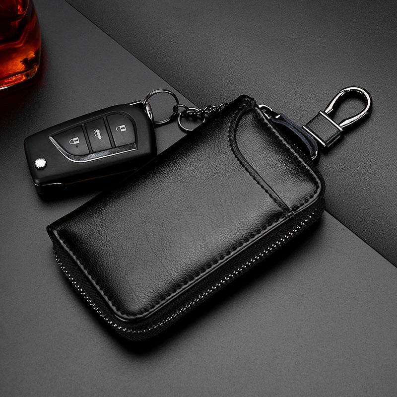 Large Capacity Zipper Car Key Bag Men'S Waist Hanging Genuine Leather Women'S Card Bag Multi-Function Fashion Key Chain Couple - Image 5