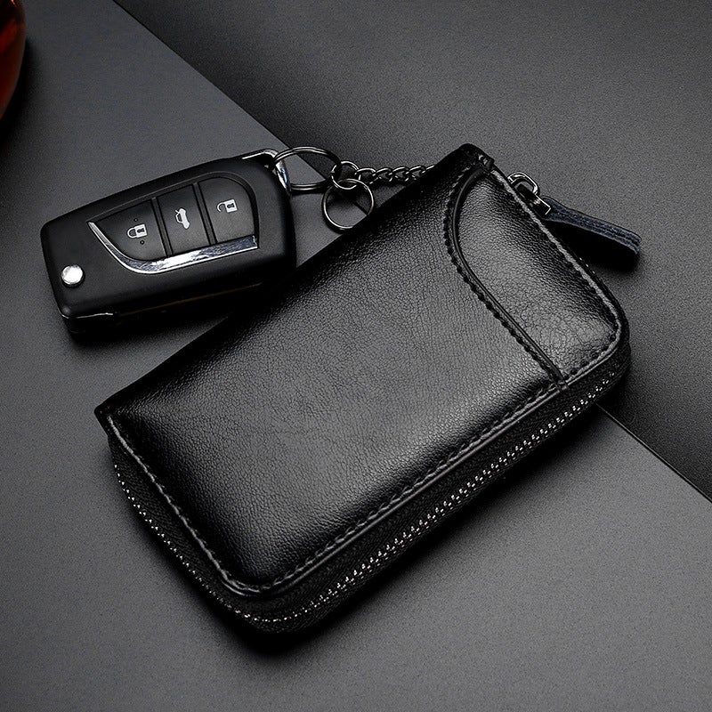 Large Capacity Zipper Car Key Bag Men'S Waist Hanging Genuine Leather Women'S Card Bag Multi-Function Fashion Key Chain Couple - Image 4