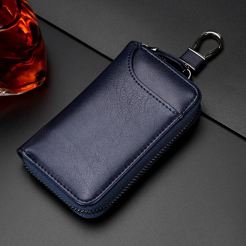 Large Capacity Zipper Car Key Bag Men'S Waist Hanging Genuine Leather Women'S Card Bag Multi-Function Fashion Key Chain Couple - Image 1