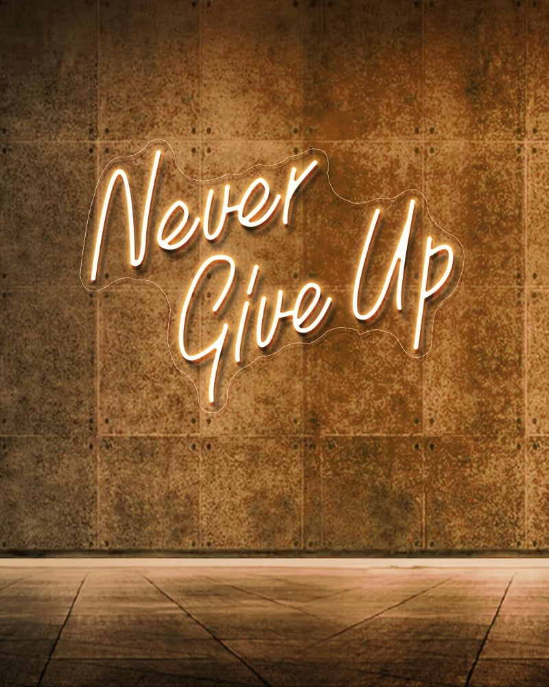 YIKBIK NEVER GIVE UP LED Neon Sign for Wall DecorNeon Lights Party Decorations USB Powered Switch Neon Lights lighting adjustable for Office Room Gym Room Man Cave Gamer Room - Image 2