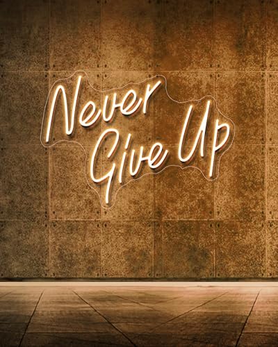 YIKBIK NEVER GIVE UP LED Neon Sign for Wall DecorNeon Lights Party Decorations USB Powered Switch Neon Lights lighting adjustable for Office Room Gym Room Man Cave Gamer Room - Image 1