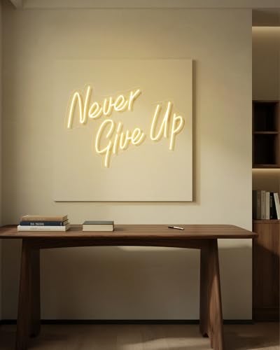YIKBIK NEVER GIVE UP LED Neon Sign for Wall DecorNeon Lights Party Decorations USB Powered Switch Neon Lights lighting adjustable for Office Room Gym Room Man Cave Gamer Room - Image 3