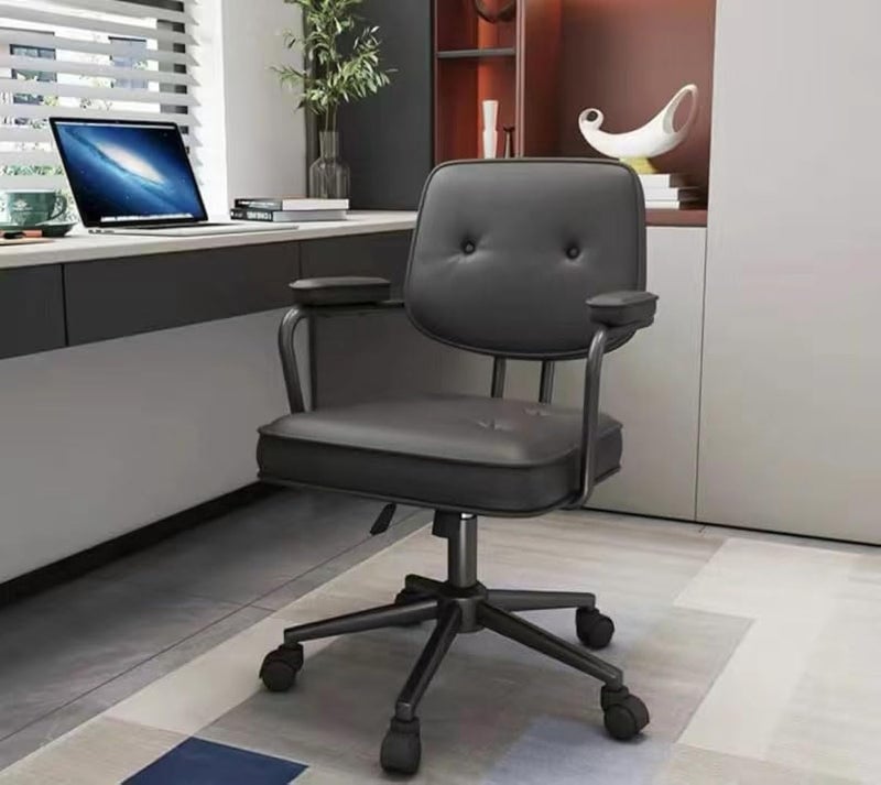 LIMOS Home Office Desk Chairs,Technical Cloth Fabric Computer Chair with Padded Armrests Back Support,Swivel Office Chair for Adults, Teen (Black) - Image 1