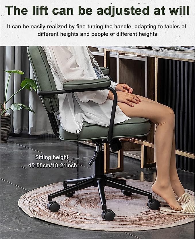 LIMOS Home Office Desk Chairs,Technical Cloth Fabric Computer Chair with Padded Armrests Back Support,Swivel Office Chair for Adults, Teen (Black) - Image 3
