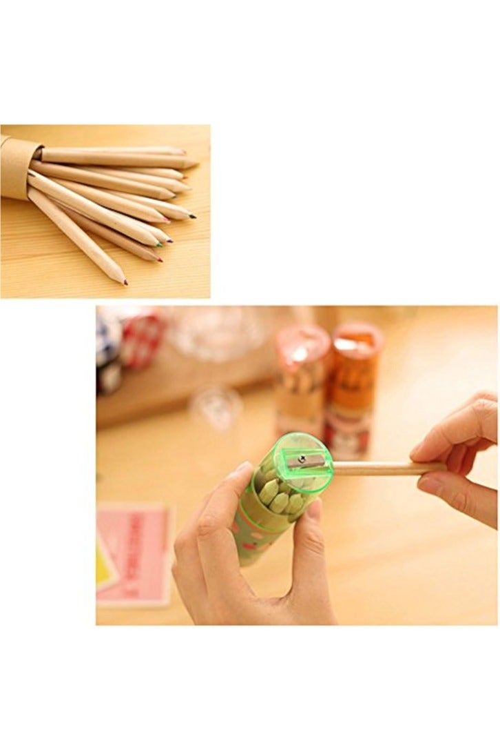 3 حزم القلم الملونة الصغيرة مع الحادة في أنبوب الرسم المحمول الفن الكرتون القلم لمدة 3 سنوات وما يصل الأطفال الكبار الكتابة الرسم الرسم ، 12 ألوان في الأنبوب - Image 4