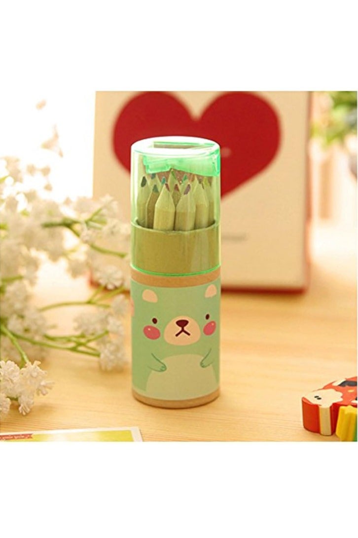 3 حزم القلم الملونة الصغيرة مع الحادة في أنبوب الرسم المحمول الفن الكرتون القلم لمدة 3 سنوات وما يصل الأطفال الكبار الكتابة الرسم الرسم ، 12 ألوان في الأنبوب - Image 5