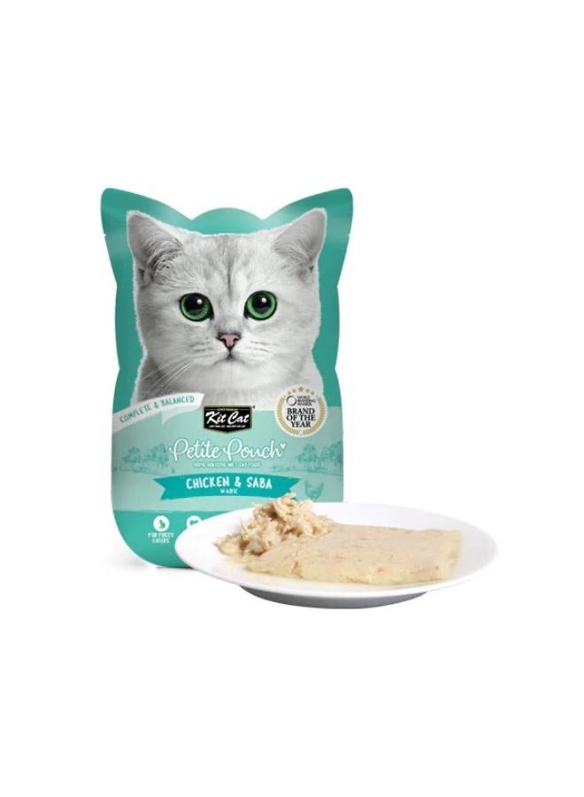 Kit Cat Petit Complete and Balanced Food Chicken and Blue Mackerel in Jelly Wet Food for Cats 70 grams