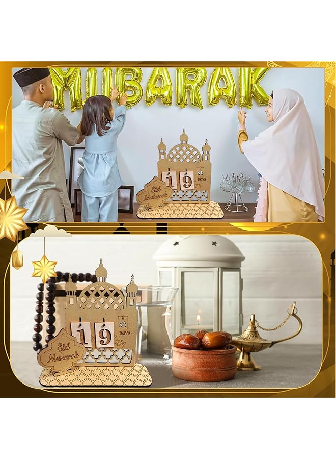 إيروريكس تقويم رمضان زخارف رمضان تقويمات العد التنازلي الخشبية تقويم رمضان للمنزل زخارف رمضان هدية رمضان - Image 5