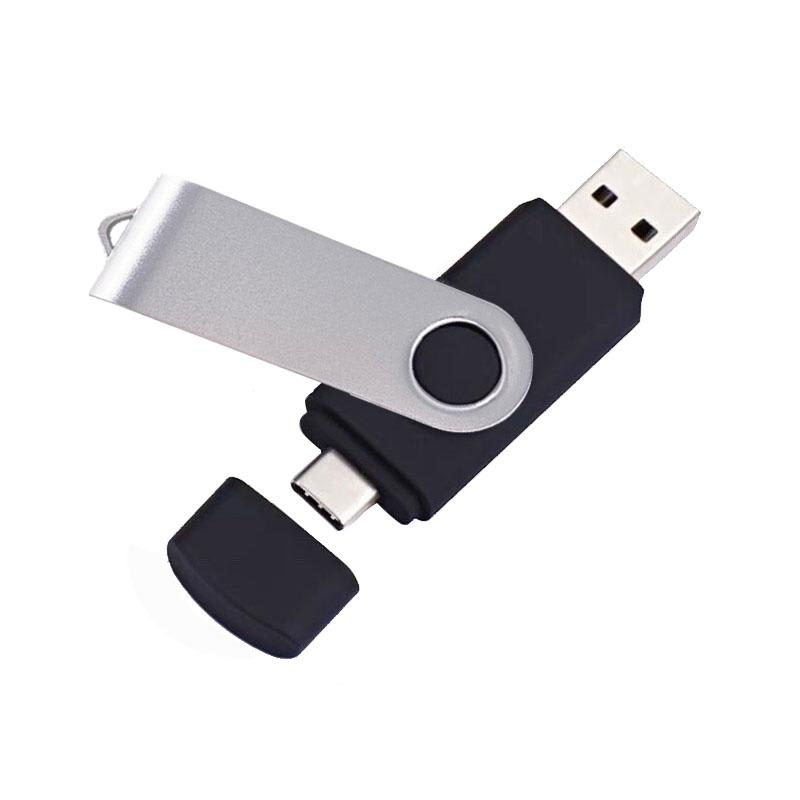 Rotatable OTG USB Flash Drive 16GB - Dual USB & Type-C - Image 3