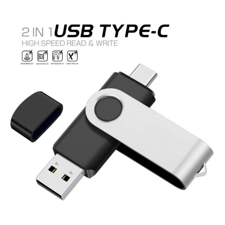 Rotatable OTG USB Flash Drive 16GB - Dual USB & Type-C - Image 2