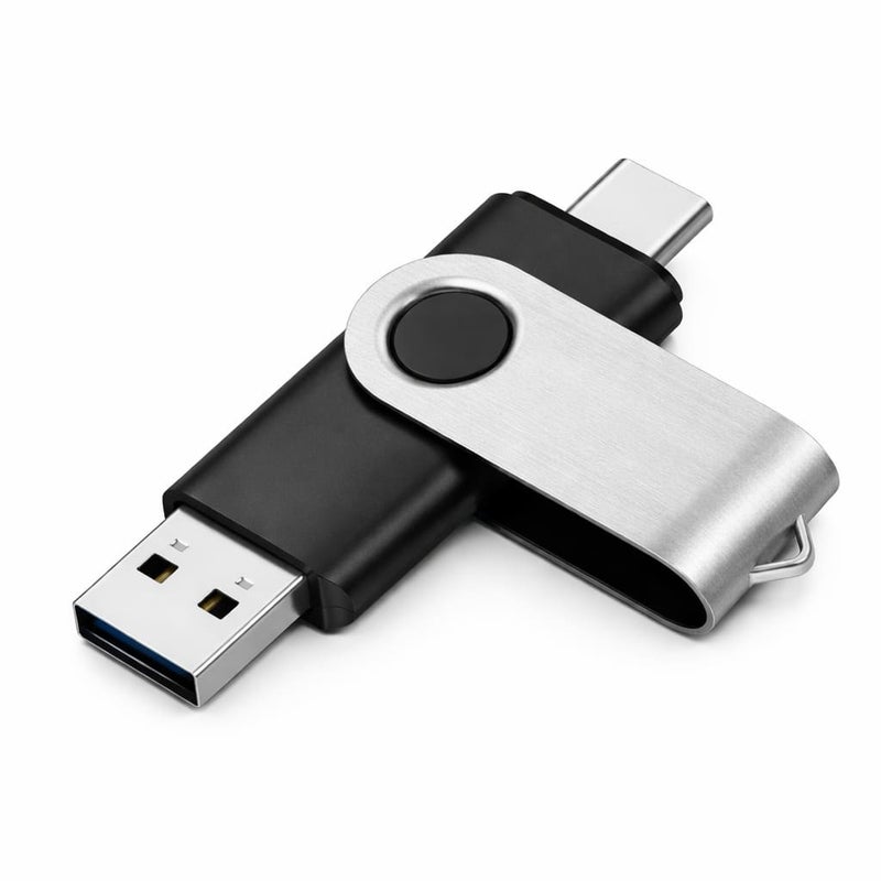 Rotatable OTG USB Flash Drive 16GB - Dual USB & Type-C - Image 1