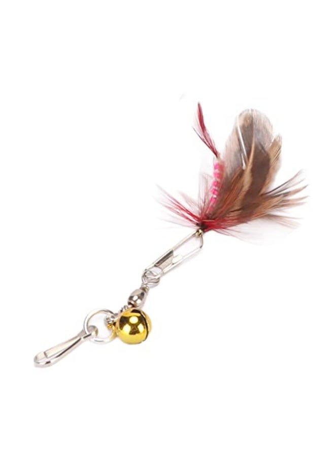 Cat Teaser Wand Replacement Feather Cute Flying Attractive Cat Wand Toy Accessories with Bell and Pin Hook for Playing Cats - Image 5