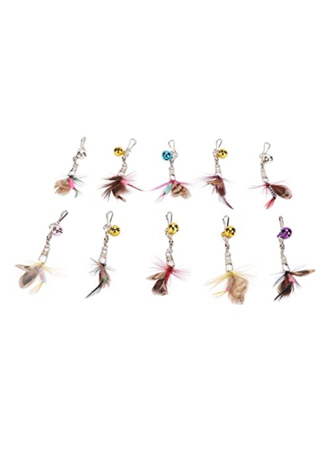 Cat Teaser Wand Replacement Feather Cute Flying Attractive Cat Wand Toy Accessories with Bell and Pin Hook for Playing Cats - Image 2
