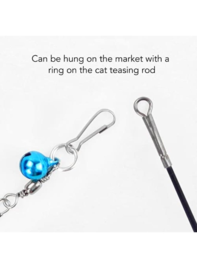 Cat Teaser Wand Replacement Feather Cute Flying Attractive Cat Wand Toy Accessories with Bell and Pin Hook for Playing Cats - Image 3