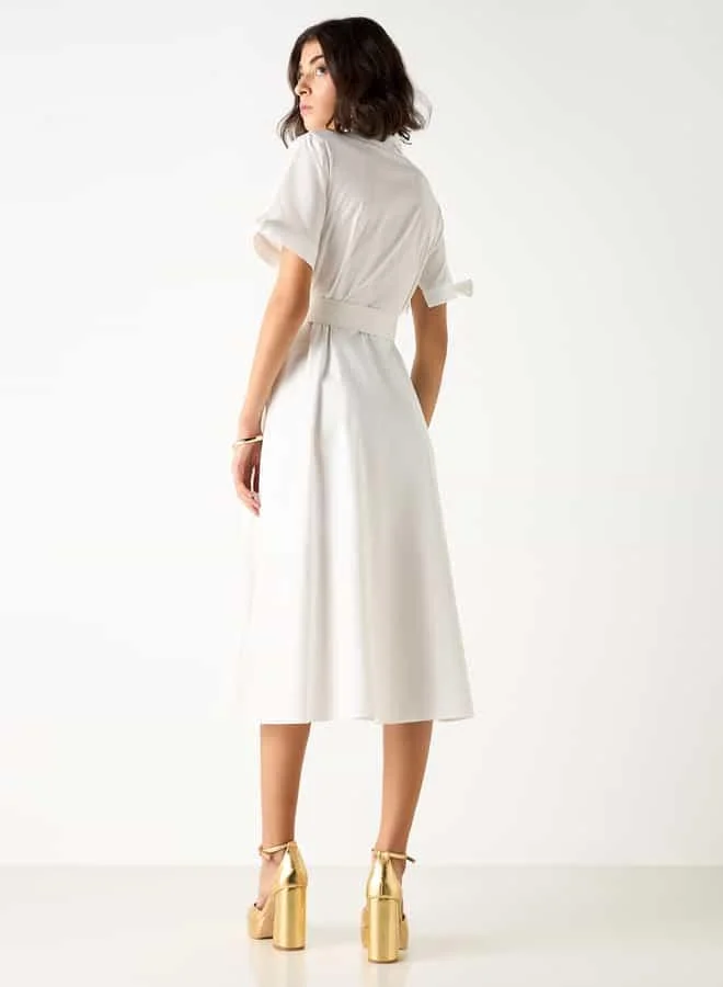2Xtremz Belted Poplin Shirt Dress