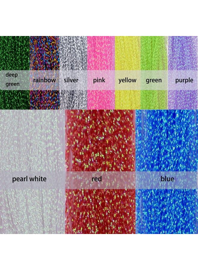 Generic 10 Pack Crystal Flash Line Fly Tying Material for Fishing Lure Flies (Size : B)  - Image 2
