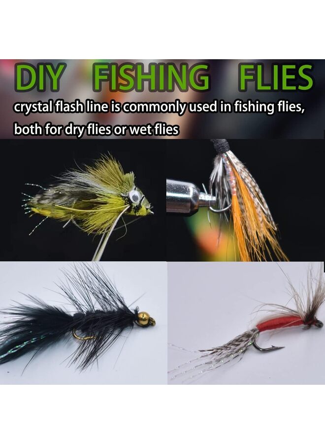 Generic 10 Pack Crystal Flash Line Fly Tying Material for Fishing Lure Flies (Size : B)  - Image 3