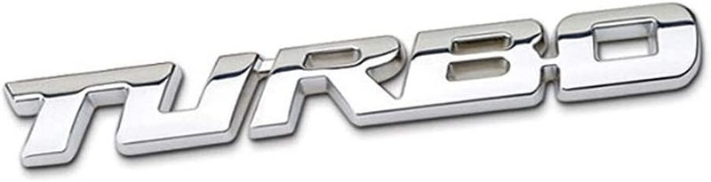 Automaze Self Adhesive Turbo Metal Sticker Logo Badge 3D Emblem Car Sticker, 12.8 X 1.8cm (Chrome) - Image 5