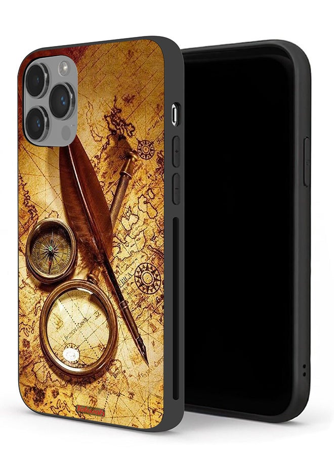 Tolwak Apple iPhone 14 Pro Max Protective Case Vintage Compass - Image 1