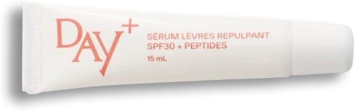 DAY Plumping Lip Serum SPF30 Nourishes Plumps SPF 30 Protection Instantly Enhanced Lips High Concentration of Active Ingredients Maxilip Peptide 83 Natural Ingredients 15 ml