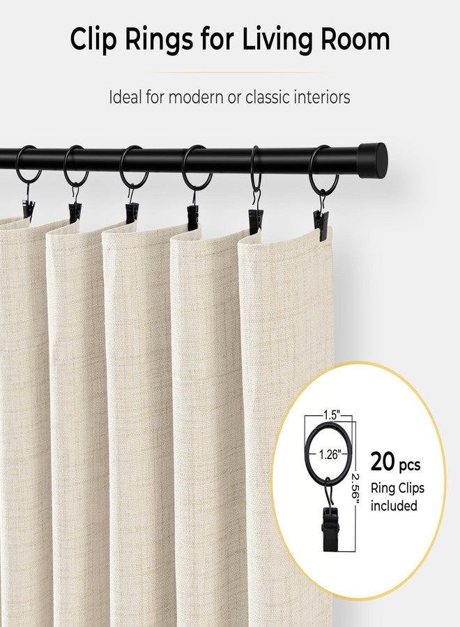 INOVADAY 100% Blackout Curtains for Bedroom, Black Out Curtains 108 Inch Long, Clip Rings Linen Blackout Drapes, Thermal Insulated Room Darkening for Living Room, 2 Panels - Cream,W50xL108 - Image 3