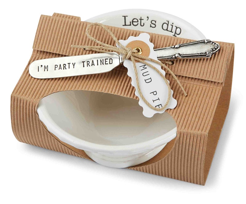 Mud Pie Circa Lets Dip Set White 2 x 6