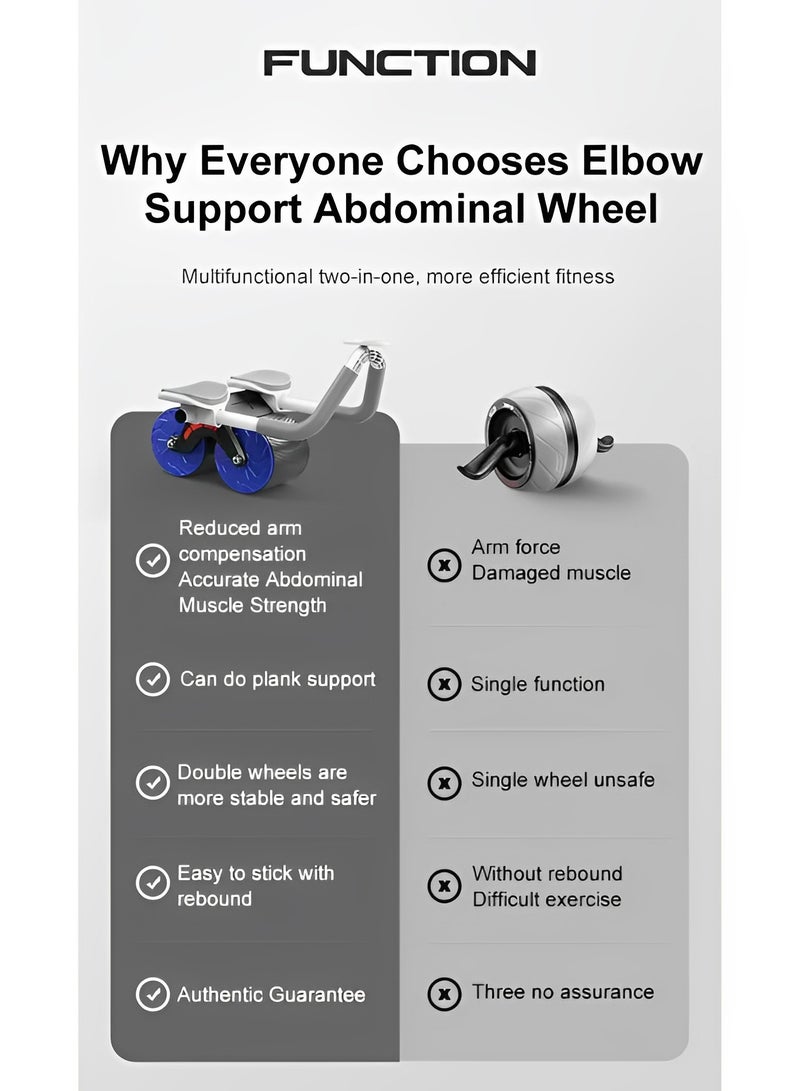 REOCLE Elbow Support Automatic Rebound Abdominal Wheel Ab Roller for Abdominal Exercise Machine Abs Workout Equipment Body Core Strengthening Trainer Fitness Belly Training - Image 5