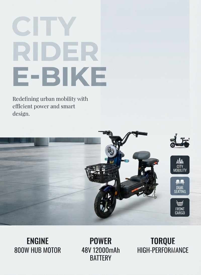 High-Performance 800W Electric Scooter – 48V 12000mAh Long-Range Commuter with 60 km/h Top Speed, Durable All-Terrain Design, and Enhanced Stability - Image 4