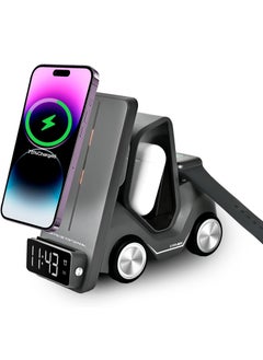 LIXES Wireless Charging Station Fast Wireless Charging for Apple Devices for iPhone 15/14/13/12 Series, for AirPods Pro/3/2 for Apple Watch/iWatch Alarm Clock Light  - Image 1