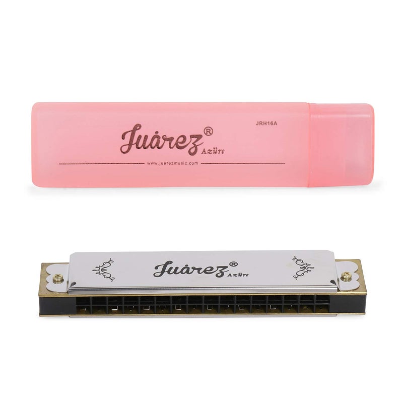Juarez JRH16A 16 Holes Harmonica Key of C Scale | Mouth Organ | Cover - Stainless iron | Comb - Abs | Reed – Brass Silver - Image 5