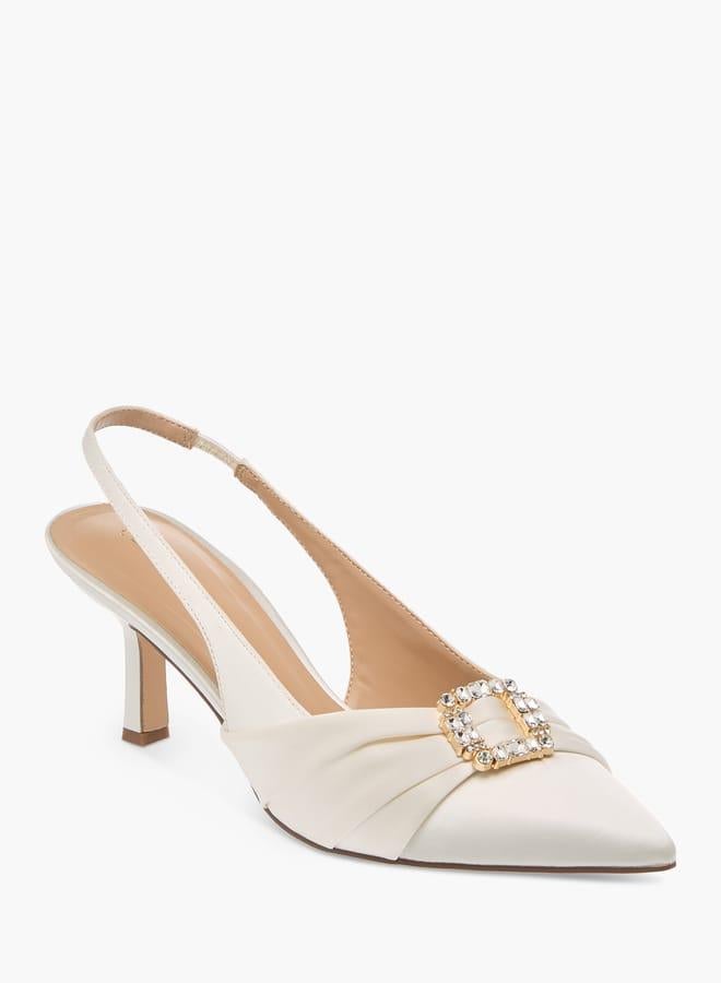 سيليست حذاء نسائي بكعب صغير مزين بحزام خلفي - Image 1