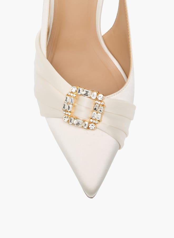 سيليست حذاء نسائي بكعب صغير مزين بحزام خلفي - Image 4